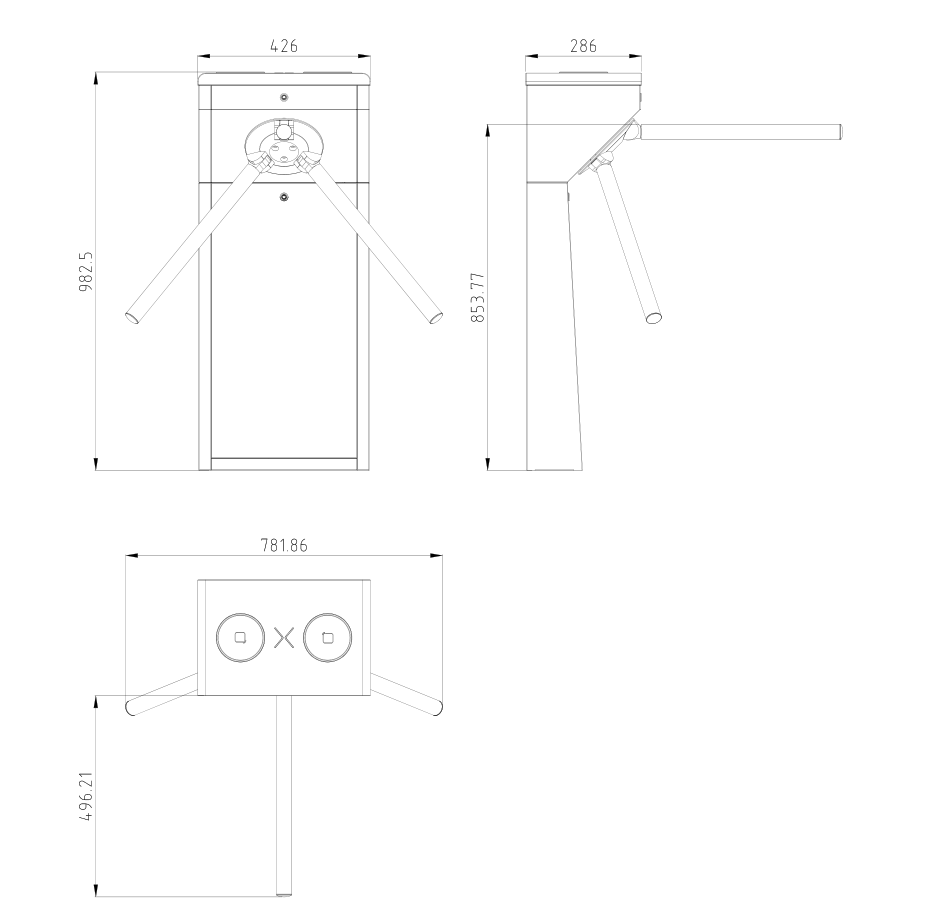 HikVision DS-K3G200LX-R/Dm55 турникет-трипод