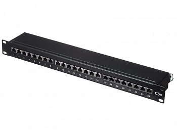 Netko Патч-панель FTP, 19", 24 порта RJ45, cat.5е, 1U, Dual Type, черная, Expert