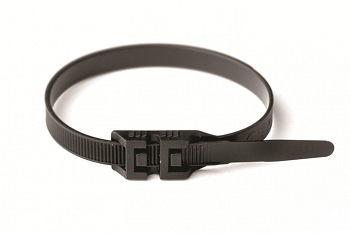 Хомут нейлоновый с двойным замком 360х9,0 черный (100 шт) Хомут нейлоновый с двойным замком 360х9,0 черный (100 шт)