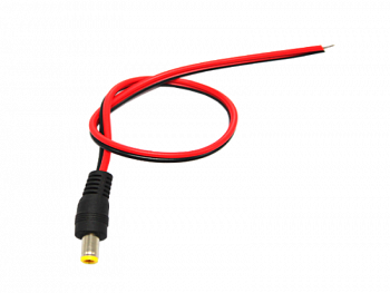 Разъем питания штекер 2.1 х 5.5 с кабелем 20 см Разъем питания штекер 2.1 х 5.5 с кабелем 20 см