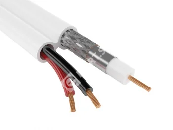 Кабель комбинированный RG59 CU+2x0.75 мм2 75 Ом, черный, 500 м 04-126