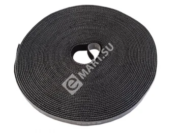 Netko Лента-липучка многоразовая 10мм*10м, с насечками для отрыва (каждые 2 см), черная Optima