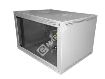 Netko Шкаф настенный 6U серия NOP3 (600х451х367), передняя дверь стекло, разборный, серый 