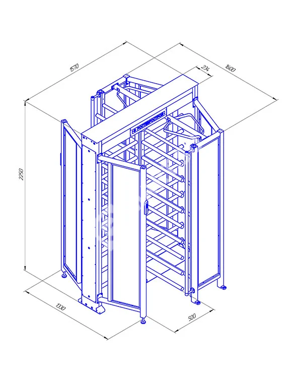 Ростов-Дон ПР1С/4М2 НЕРЖ Полноростовой роторный турникет