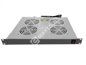 Netko Полка вентиляторная 19", 1U/4 вентилятора, с кабелем, серая 