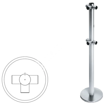 OXGARD ВЗР 2442.09.32 Стойка ограждения передвижная Т-образная с отверстием под фиксатор 